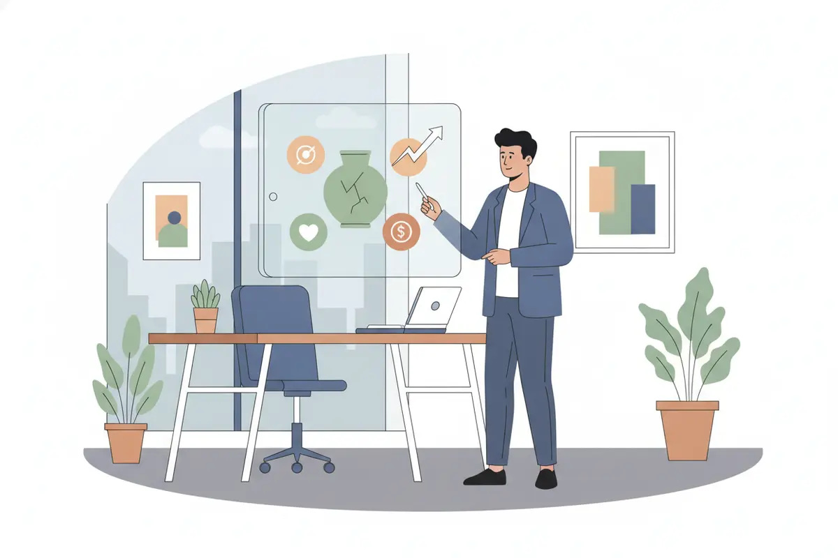 Contents restoration estimator reviewing an AI-supported item valuation on screen